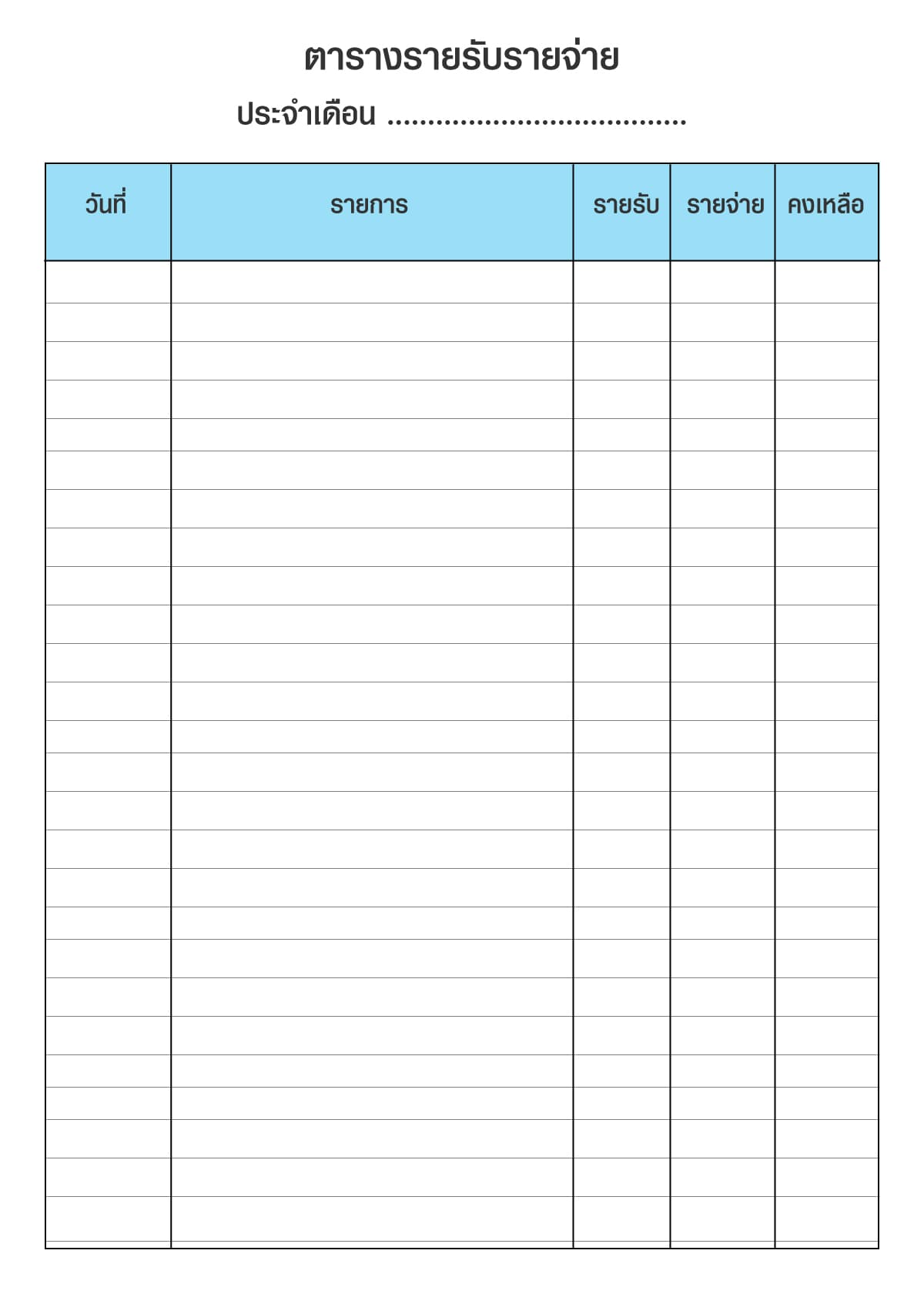 ตารางรายรับรายจ่ายร้านค้าพร้อม 7 ตัวอย่างคำอธิบาย EXCEL ครบจบ?