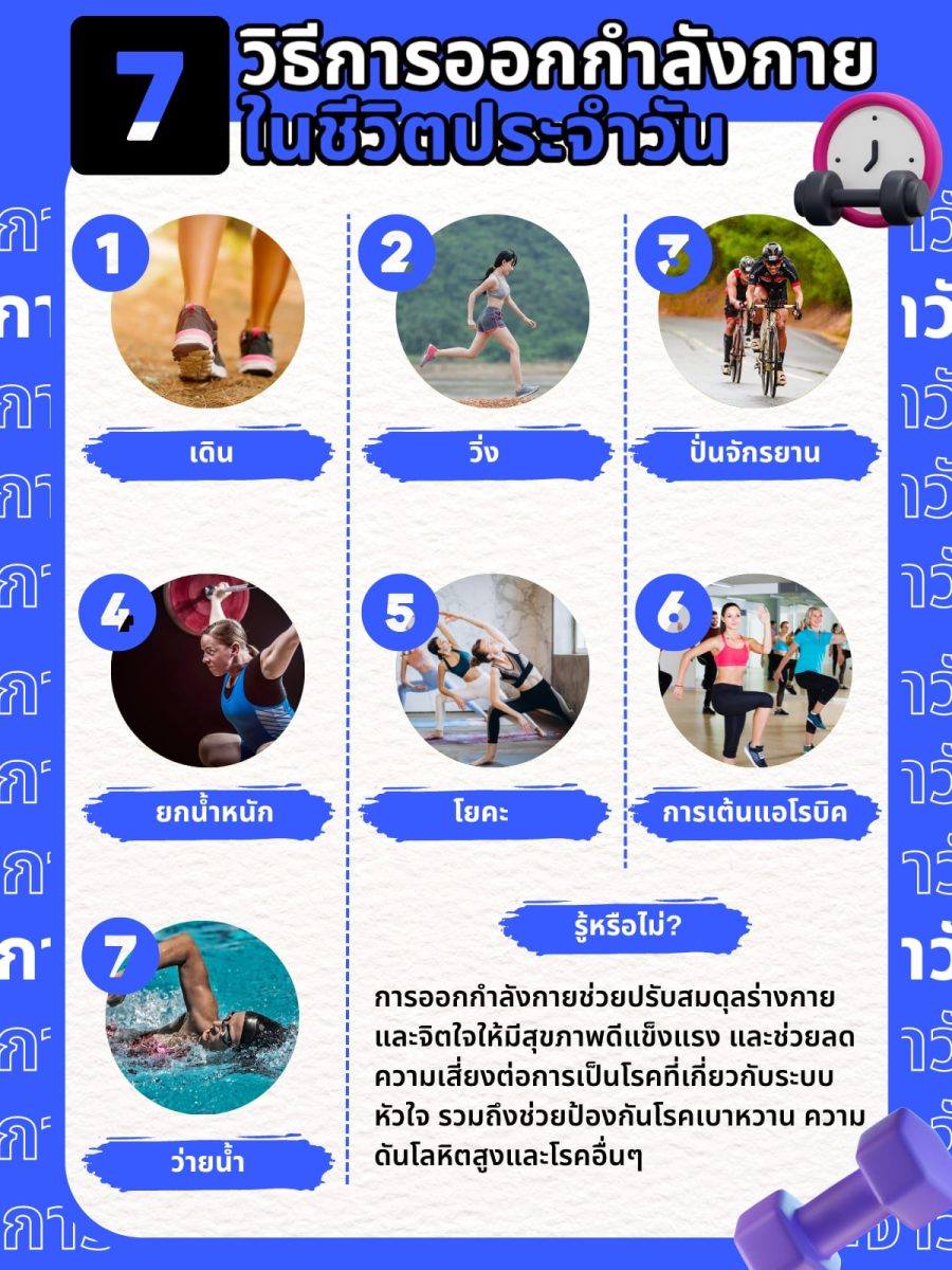 7 วิธีออกกำลังกายในชีวิตประจำวัน